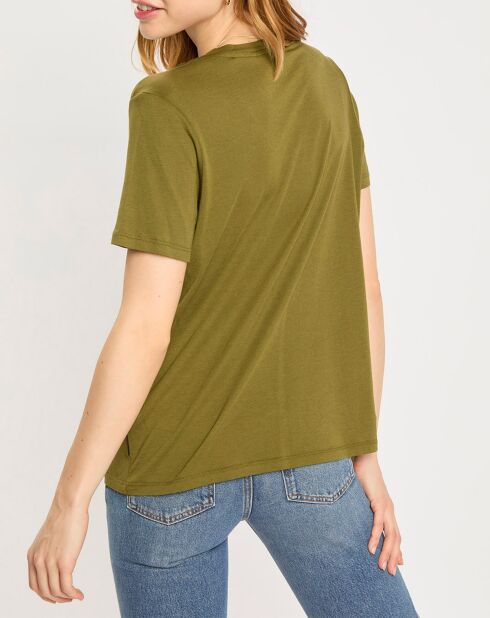 T-Shirt Lurex Epaule kaki