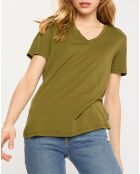 T-Shirt Lurex Epaule kaki