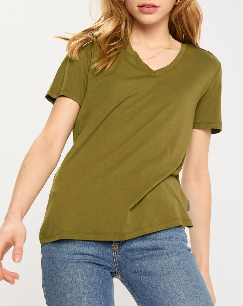 T-Shirt Lurex Epaule kaki