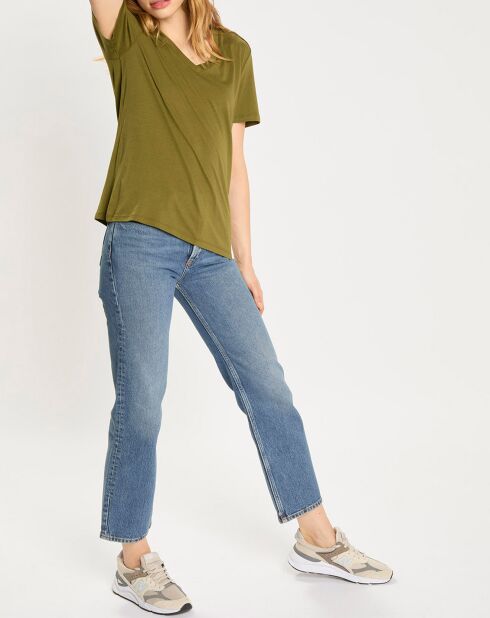 T-Shirt Lurex Epaule kaki