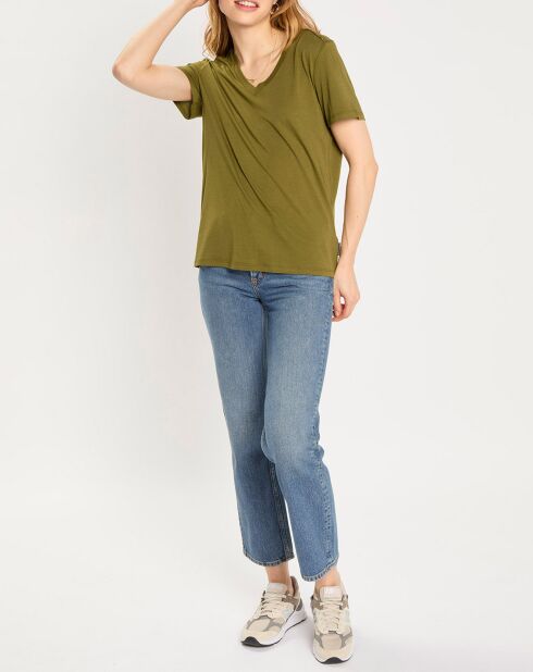 T-Shirt Lurex Epaule kaki