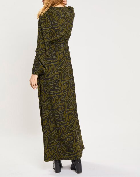 Robe Maxi Print Zèbre noir/vert