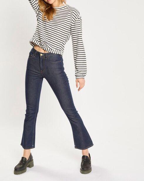 Jean Taille haute Crop Boot bleu foncé