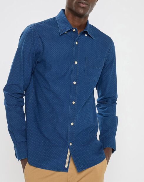 Chemise Unie Indigo bleue