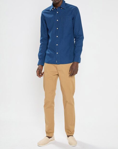 Chemise Unie Indigo bleue