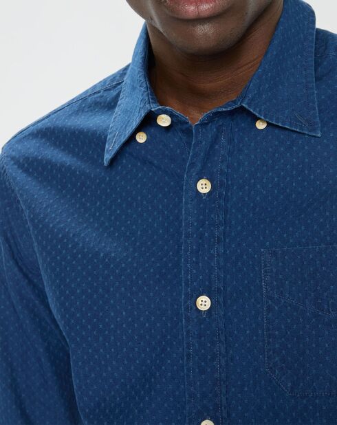 Chemise Unie Indigo bleue
