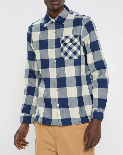 Chemise Regular Fit à carreaux bleu/écru