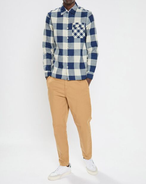 Chemise Regular Fit à carreaux bleu/écru