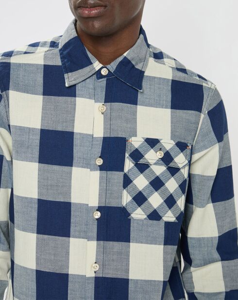 Chemise Regular Fit à carreaux bleu/écru