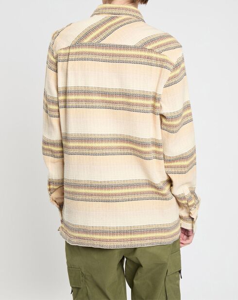 Sovracamicia testurizzata beige Regular Fit 100% cotone biologico