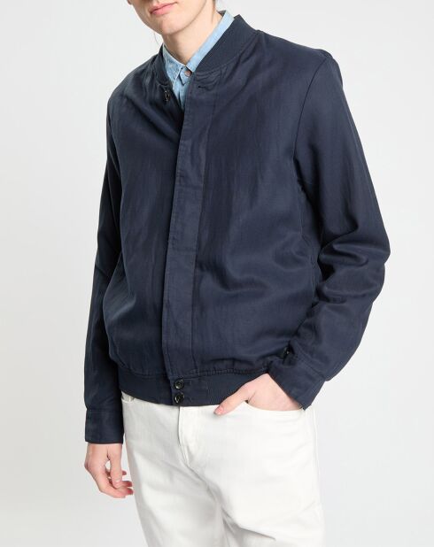 Blouson en Lin mélangé bleu marine