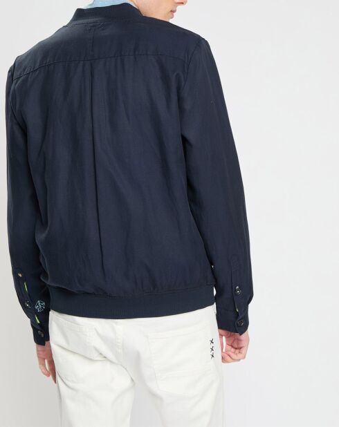 Blouson en Lin mélangé bleu marine