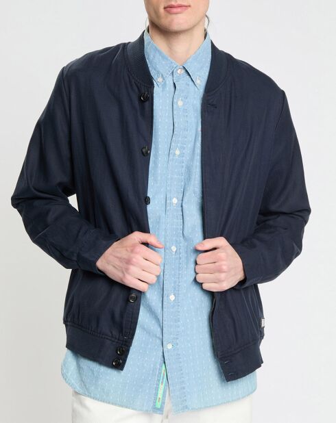 Blouson en Lin mélangé bleu marine