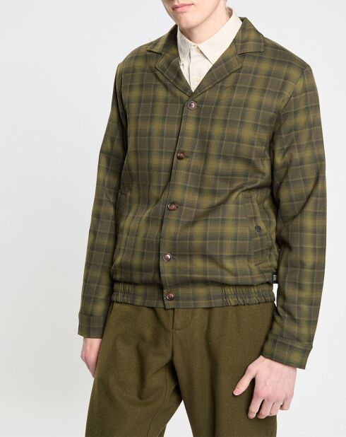 Blouson court à carreaux kaki