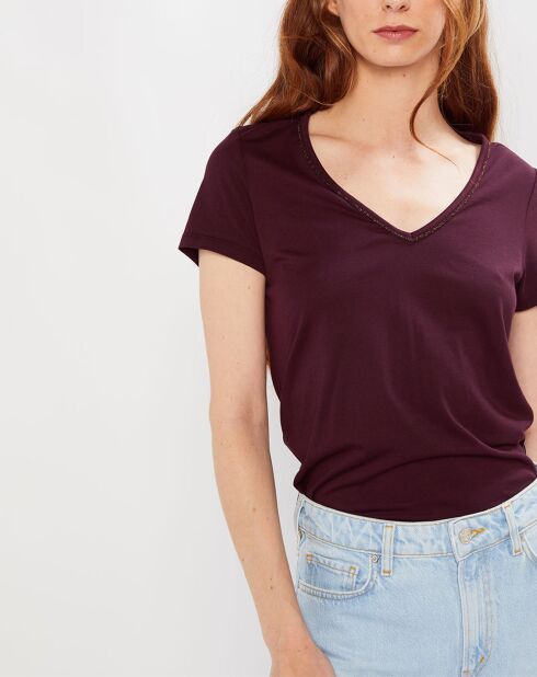 T-Shirt Det Lurex bordeaux