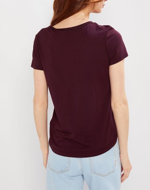 T-Shirt Det Lurex bordeaux