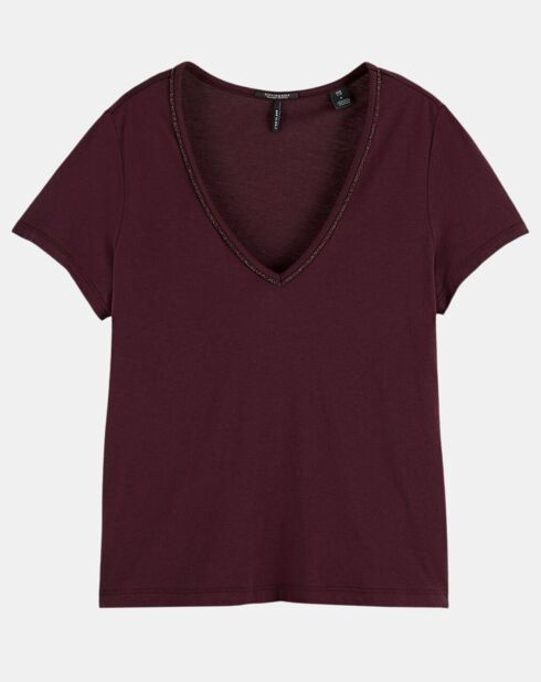 T-Shirt Det Lurex bordeaux