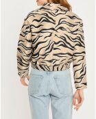 Veste courte Animal beige/noir