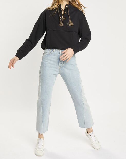 Sweat 100% Coton Bio à laçage noir