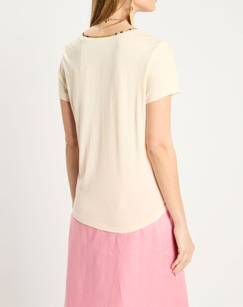 T-Shirt col V écru