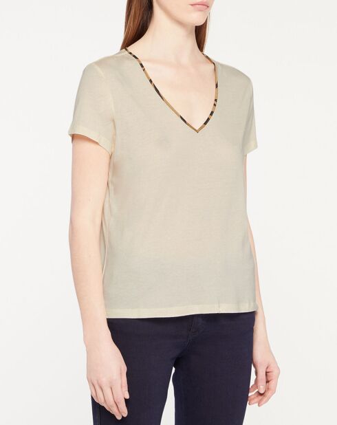 T-Shirt col V écru