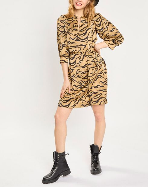 Robe Mini à imprimé tigré marron/noir