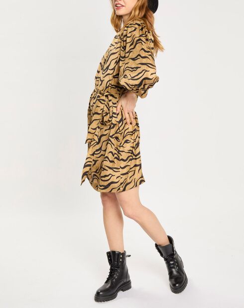 Robe Mini à imprimé tigré marron/noir