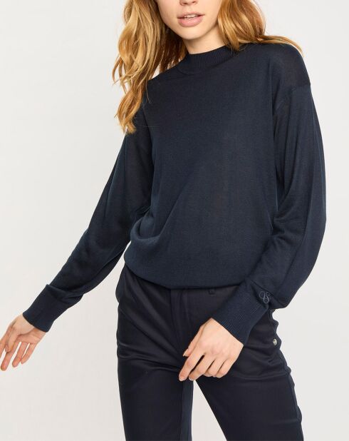 Sweat col rond bleu foncé