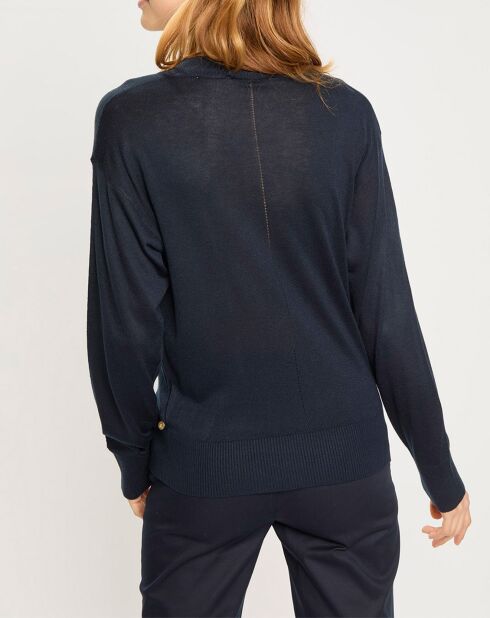 Sweat col rond bleu foncé