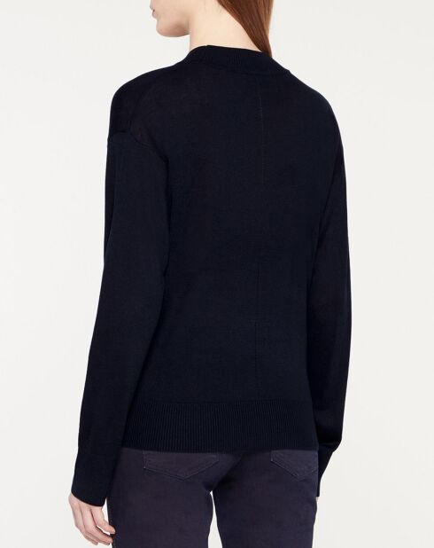 Sweat col rond bleu foncé