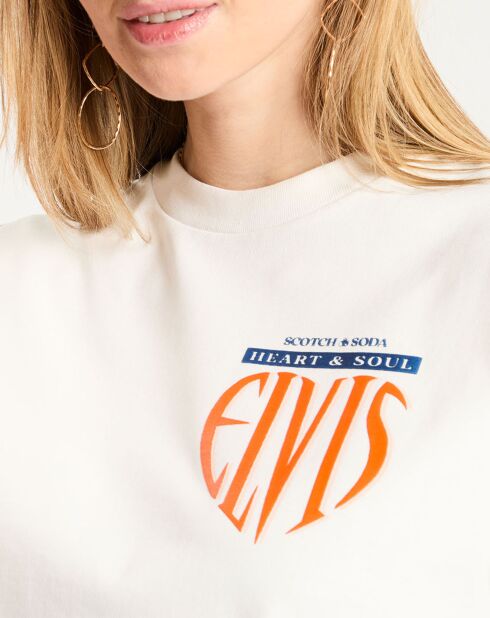 T-Shirt ample Elvis blanc