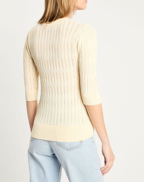 Pull ajouré écru