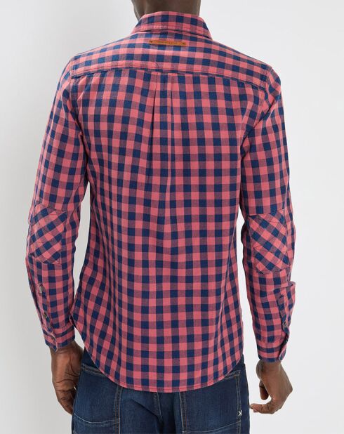 Chemise Slim Fit Delacee à carreaux rouge/bleu