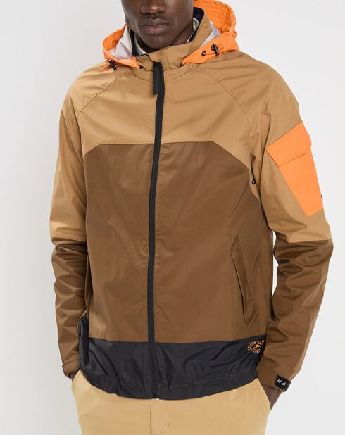 Blouson Technique Color block marron/beige