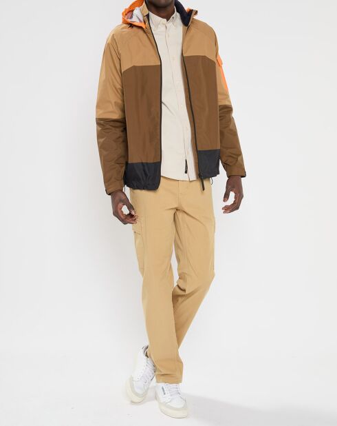 Blouson Technique Color block marron/beige