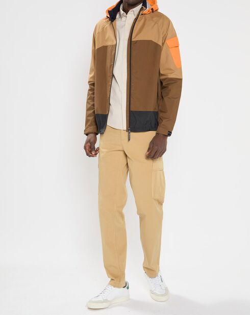 Blouson Technique Color block marron/beige