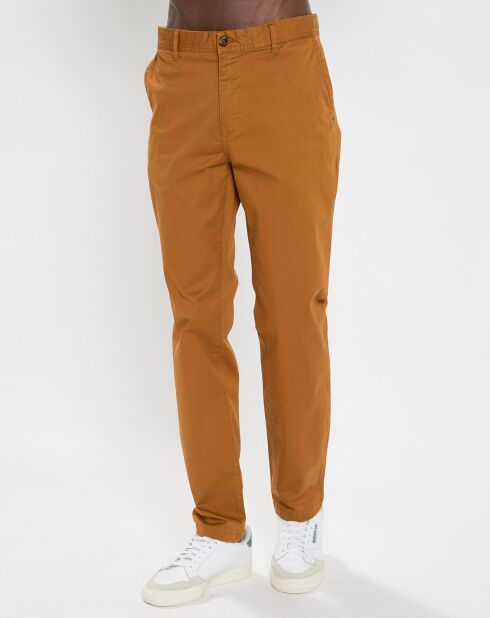 Pantalon Chino Slim Fit en Coton Bio mélangé Stuart Stretch camel