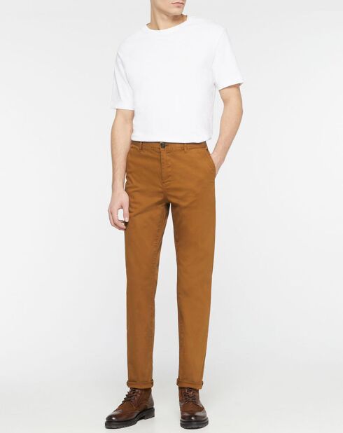 Pantalon Chino Slim Fit en Coton Bio mélangé Stuart Stretch camel