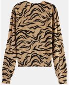 Cardigan en Laine mélangée beige/noir
