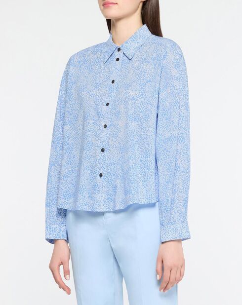 Chemise en Coton Bio mélangé Regular Fit bleu/blanc