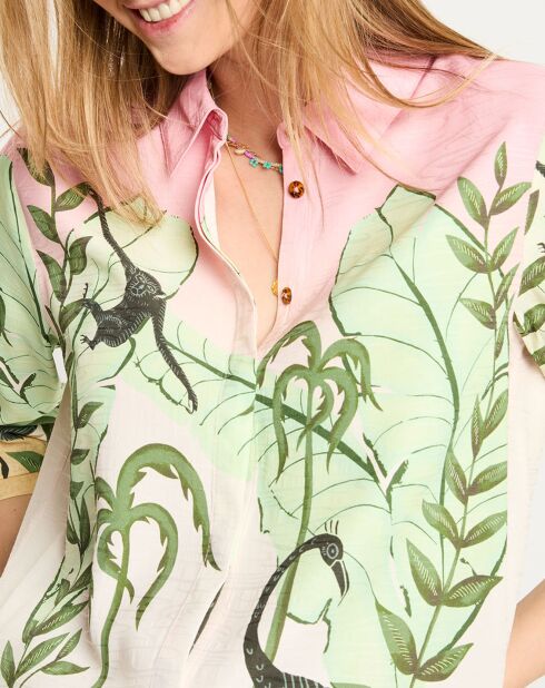 Chemise Regular Fit Singe imprimée multicolore