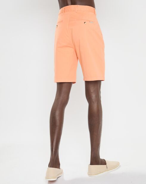 Stuart Regular Fit Stuart lichtoranje korte broek van biologische katoenmix