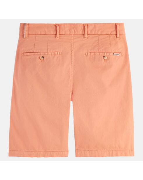 Stuart Regular Fit Stuart lichtoranje korte broek van biologische katoenmix