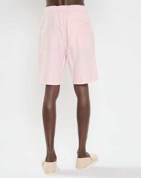 Short en Coton Bio & Lin Regular Fit Fave rose clair