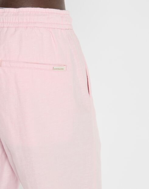 Short en Coton Bio & Lin Regular Fit Fave rose clair