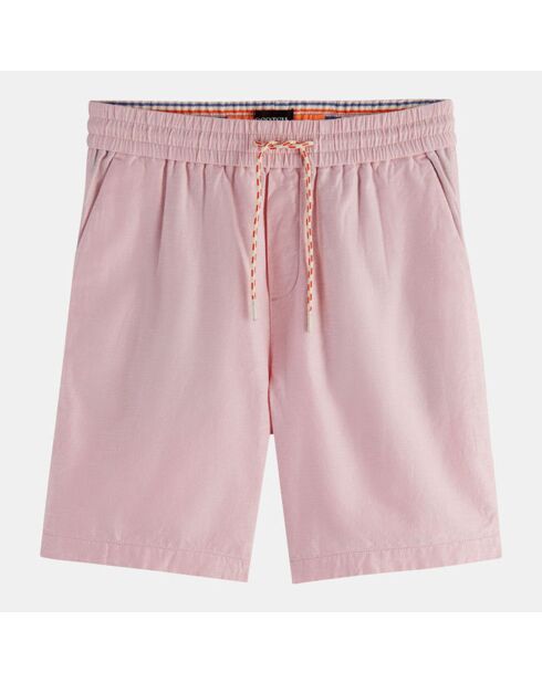 Short en Coton Bio & Lin Regular Fit Fave rose clair