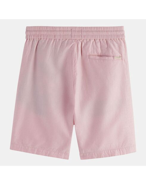 Short en Coton Bio & Lin Regular Fit Fave rose clair