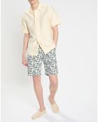 Short Regular Fit Stuart imprimé palmiers blanc/bleu
