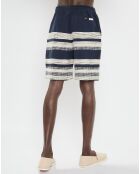 Short en Coton & Lin à rayures multicolore