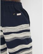 Short en Coton & Lin à rayures multicolore